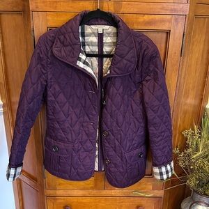 Burberry Deep Purple Quilted Puffer Jacket